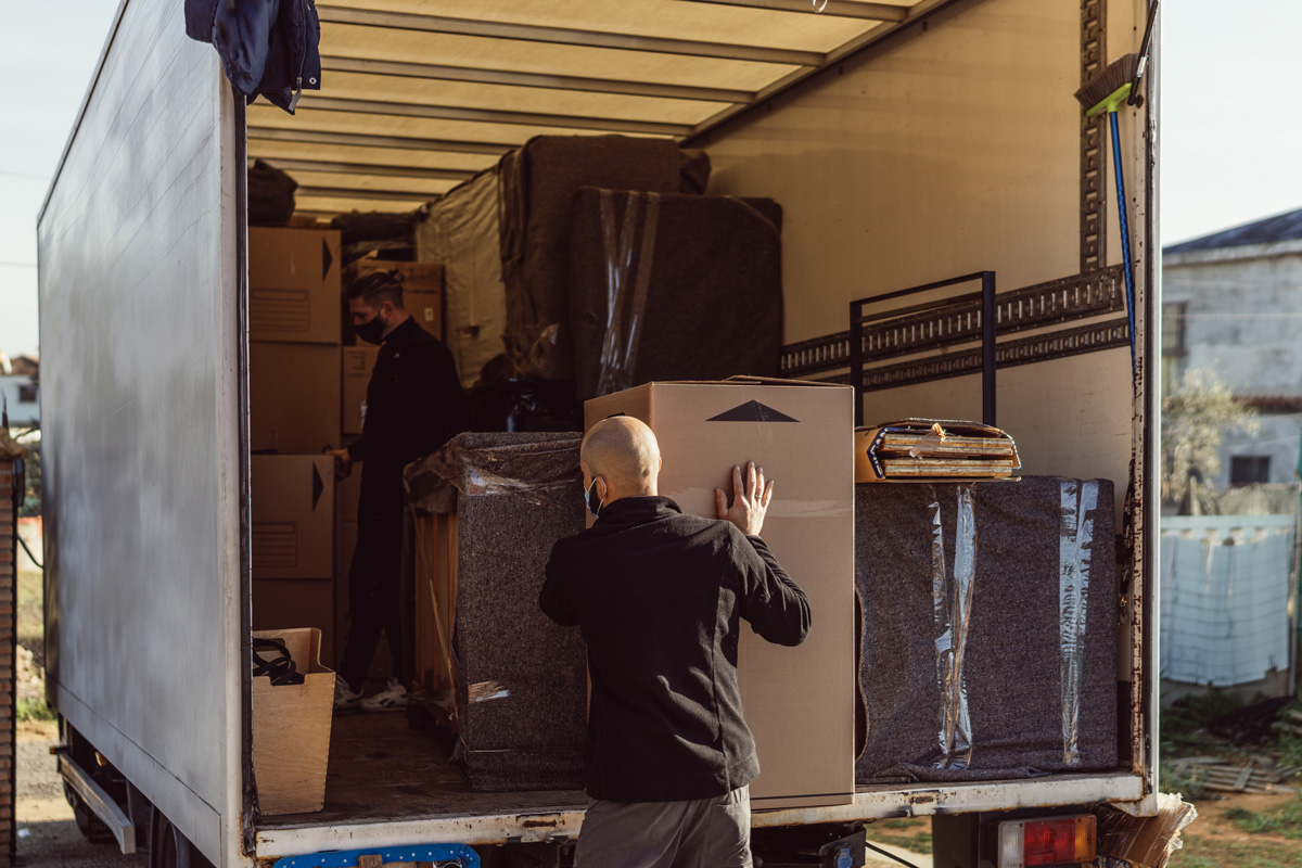 movers loading moving truck